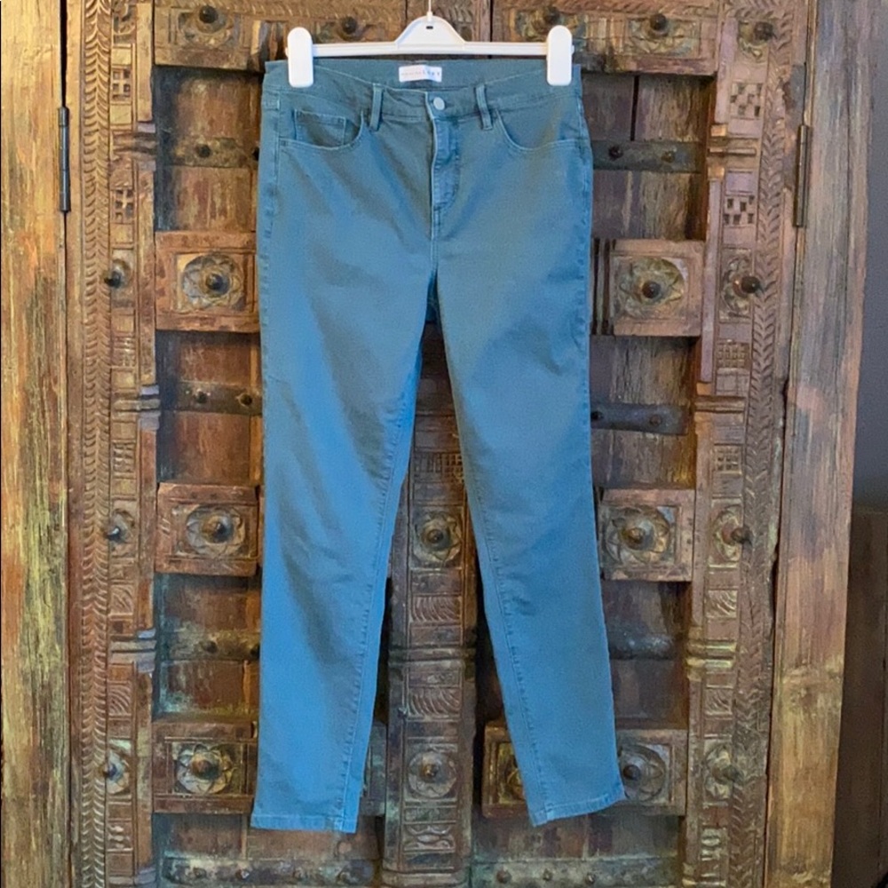 LOFT Skinny Crop Jeans Size 8 Color Muted Teal